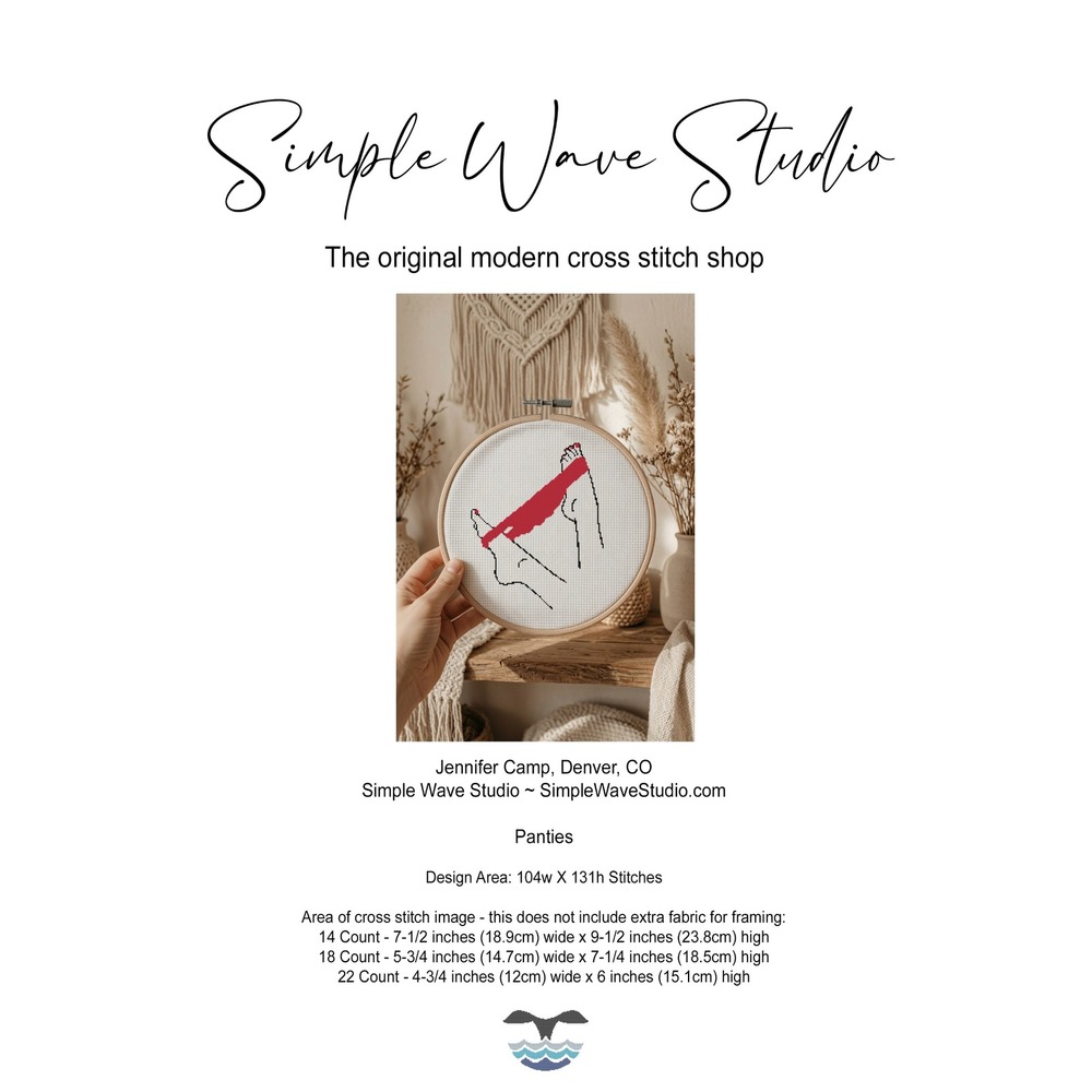 Subversive Panties Women Modern Cross Stitch Pattern KIT